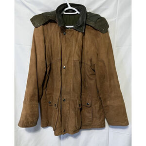 BILERMAN Jacket Men’s L Tan Brown Suede Coat Lined Interior Pockets Nature